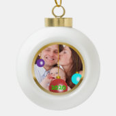 Persoonlijke kerstversiering voor foto's keramische bal ornament (Voorkant)