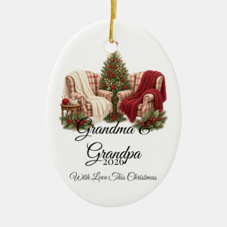 Persoonlijke Kerstversiering voor Grootouders met  Keramisch Ornament