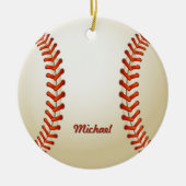 Persoonlijke kerstversiering voor honkbal keramisch ornament (Voorkant)