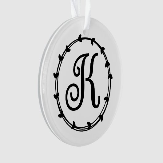 Persoonlijke kerstversiering voor Letter K Ornament (voorkant)