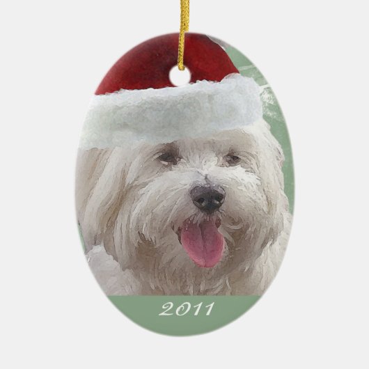Persoonlijke kerstversiering voor Merry Maltese ke Keramisch Ornament (Voorkant)