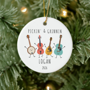 Persoonlijke Kerstversiering voor Muziek Liefhebbe Keramisch Ornament