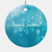 Persoonlijke kerstversiering voor Pas getrouwd Keramisch Ornament (Achterkant)