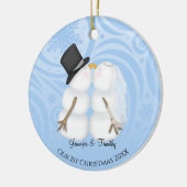 Persoonlijke kerstversiering voor Pas getrouwd Keramisch Ornament (Links)