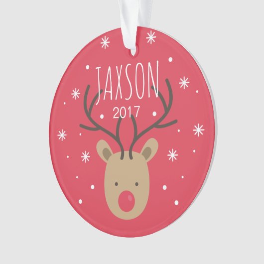 Persoonlijke kerstversiering voor rendieren ornament (voorkant)