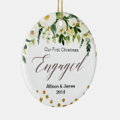 Persoonlijke kerstversiering voor Verloving Keramisch Ornament (Rechts)