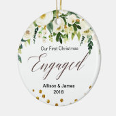 Persoonlijke kerstversiering voor Verloving Keramisch Ornament (Links)