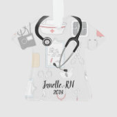 Persoonlijke kerstversiering voor verpleegsters ornament (achterkant)