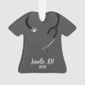 Persoonlijke kerstversiering voor verpleegsters ornament (achterkant)