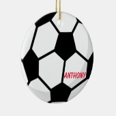 Persoonlijke kerstversiering voor Voetbal Keramisch Ornament (Rechts)
