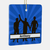 Persoonlijke kerstversiering voor Winning Wrestler Keramisch Ornament (Rechts)