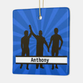 Persoonlijke kerstversiering voor Winning Wrestler Keramisch Ornament (Links)