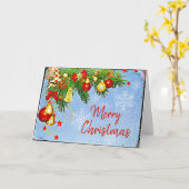 Persoonlijke kerstversieringen en pine kaart (Gele Bloem)