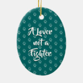 Persoonlijke kerstversieringen in Pitbull | Blauw Keramisch Ornament (Achterkant)