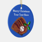 Persoonlijke kerstversieringen met honkbal keramisch ornament (Rechts)