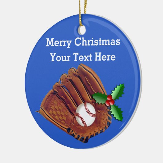 Persoonlijke kerstversieringen met honkbal keramisch ornament (Links)