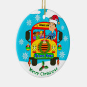 Persoonlijke kerstversieringen voor schoolbuschauf keramisch ornament (Rechts)