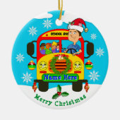 Persoonlijke kerstversieringen voor schoolbuschauf keramisch ornament (Voorkant)