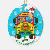 Persoonlijke kerstversieringen voor schoolbuschauf keramisch ornament (Links)