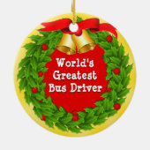 Persoonlijke kerstversieringen voor schoolbuschauf keramisch ornament (Achterkant)