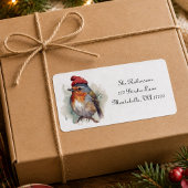 Persoonlijke kerstverzending met roodborstje etiket