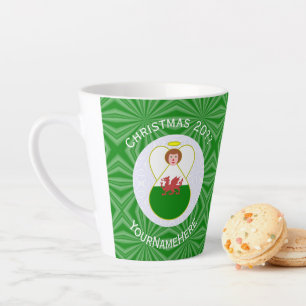 Persoonlijke Kerstvlag van Wales Engel  Latte Mok