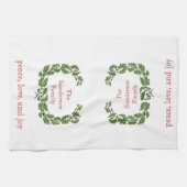 Persoonlijke kerstvredeliefde - Joy Wreath Theedoek (Horizontaal)