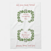 Persoonlijke kerstvredeliefde - Joy Wreath Theedoek (Verticaal)
