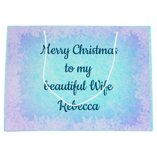 Persoonlijke kerstvrouw groot cadeauzakje (Voorkant)