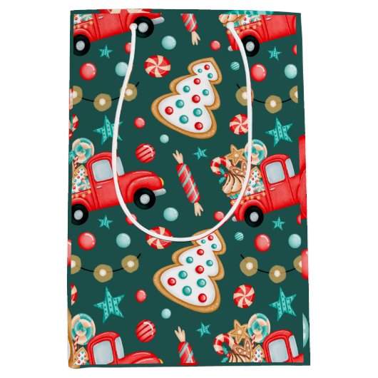 Persoonlijke kerstWaterverf Medium Cadeauzakje (Voorkant)