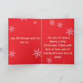 Persoonlijke kerstwens voor kleine zus kaart (Binnen)