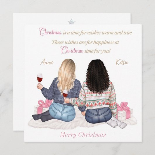 Persoonlijke kerstwensen Kerstkaart Prettig kerstf Kaart (Voorkant / Achterkant)