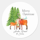 Persoonlijke kerstwinter Wonderland Ronde Sticker (Voorkant)