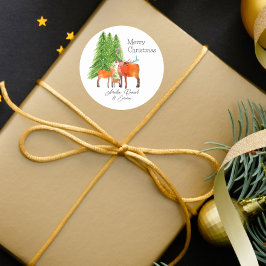 Persoonlijke kerstwinter Wonderland Ronde Sticker