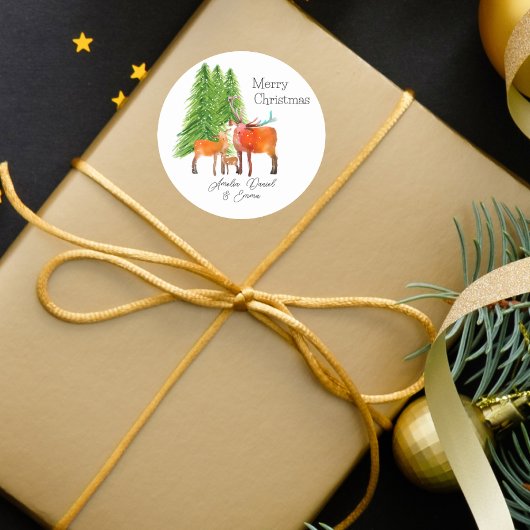 Persoonlijke kerstwinter Wonderland Ronde Sticker