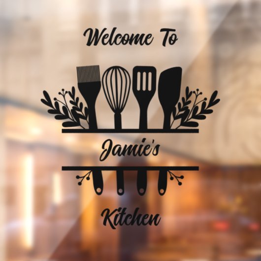 Persoonlijke keuken gesplitst frame raamsticker (Vel 2)