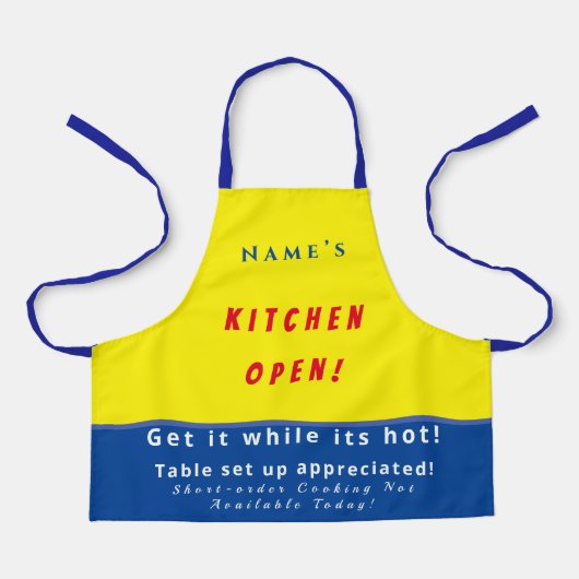 Persoonlijke keuken Open + 3Comments Funny Apron Schort (Voorkant)