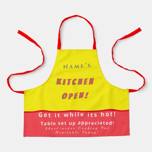 Persoonlijke keuken Open + 3Comments Funny Apron Schort (Voorkant)