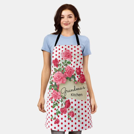 Persoonlijke keukenflora van oma schort (Gedragen)