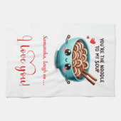Persoonlijke Keukenhanddoek Grappige Voedsel Liefd (Horizontaal)