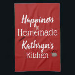 Persoonlijke keukenhanddoek "Homemade"<br><div class="desc">Een leuke en unieke keukenhanddoek met eenvoudige personalisatie. Zou een geweldig cadeau of een toevoeging aan je decor maken.</div>