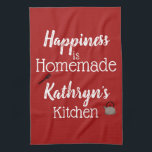 Persoonlijke keukenhanddoek "Homemade"<br><div class="desc">Een leuke en unieke keukenhanddoek met eenvoudige personalisatie. Zou een geweldig cadeau of een toevoeging aan je decor maken.</div>