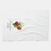Persoonlijke keukenhanddoek met aardbeien (Horizontaal)