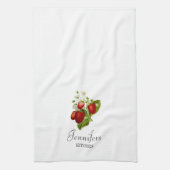Persoonlijke keukenhanddoek met aardbeien (Verticaal)
