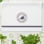 Persoonlijke keukenhanddoek voor de zweefboot Logo (Gevouwen)