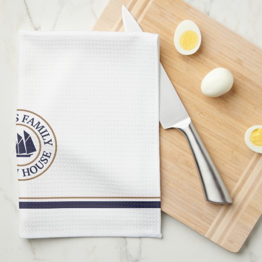 Persoonlijke keukenhanddoek voor de zweefboot Logo (Quarter Fold)