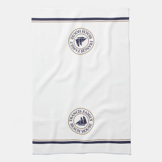 Persoonlijke keukenhanddoek voor de zweefboot Logo (Verticaal)