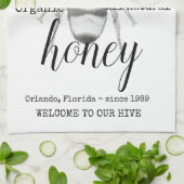 Persoonlijke keukenhanddoek voor Honey Bee Kitchen (Gevouwen)
