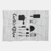 Persoonlijke keukenhanddoeken voor witte houten te (Horizontaal)