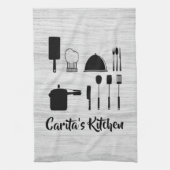 Persoonlijke keukenhanddoeken voor witte houten te (Verticaal)